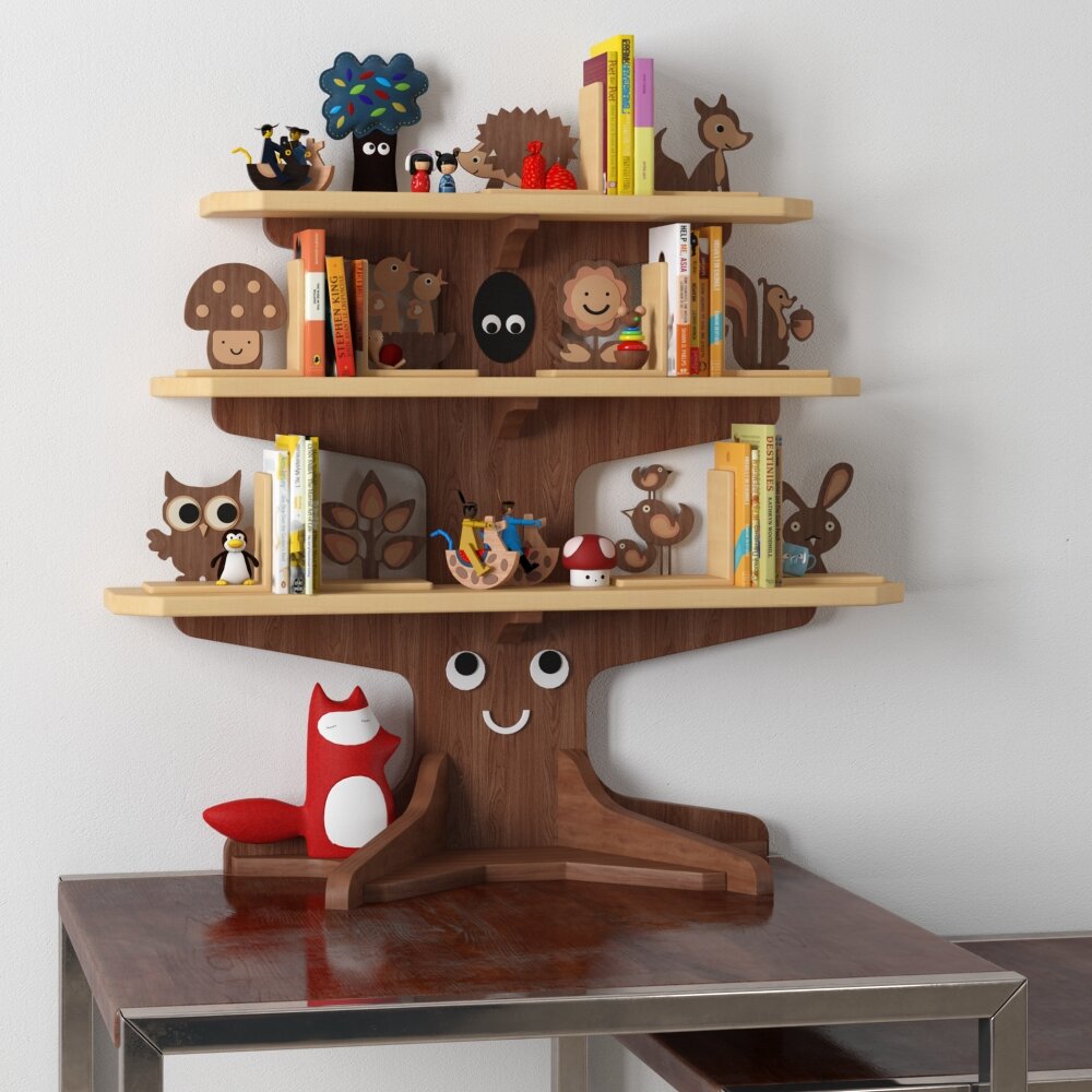 Whimsical Tree Bookshelf Modelo 3D