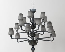 Elegant Chandelier with Lampshades 3D model
