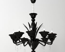 Elegant Black Chandelier Modèle 3D
