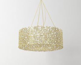 Golden Circle Pendant Lamp 3D model