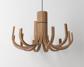 Modern Minimalist Wooden Chandelier Modèle 3D