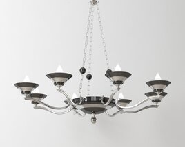 Elegant Eight-Light Chandelier Modèle 3D