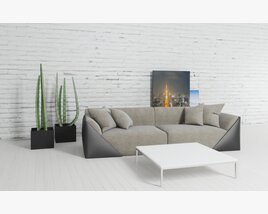 Modern Living Room Setup Modèle 3D