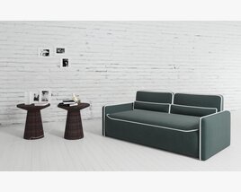 Modern Sofa and Side Tables Set Modello 3D