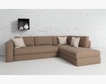 Modern Brown Corner Sofa 3D модель