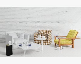 Modern Living Room Furniture Collection 3D model