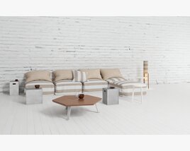Modern Living Room Modular Sofa Set 3D модель
