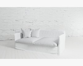 Modern Simple White Sofa Modèle 3D
