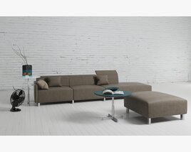 Modern Sectional Sofa with Coffee table 3D model