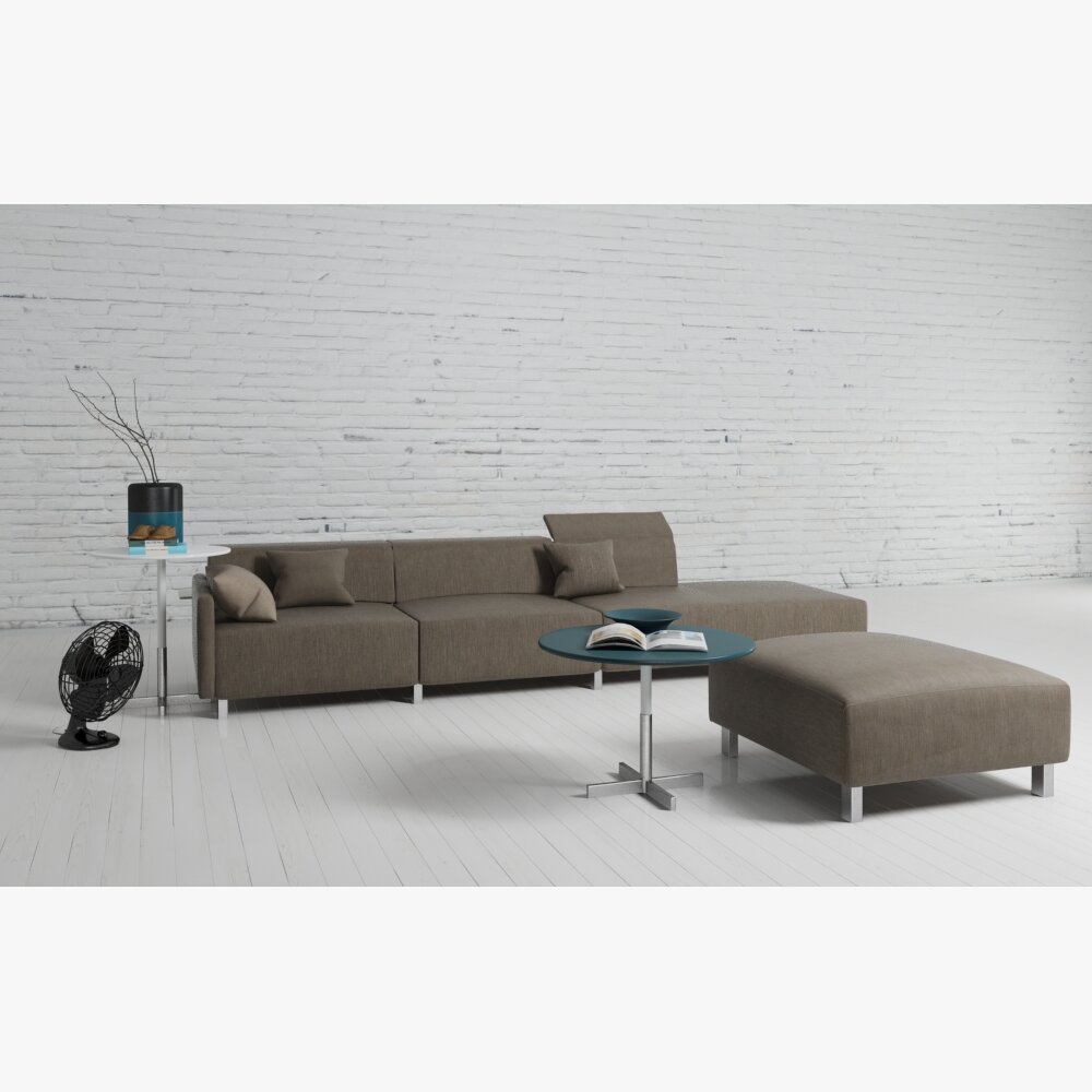 Modern Sectional Sofa with Coffee table 3D модель