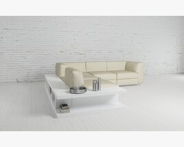 Modern White Corner Sofa Modèle 3D