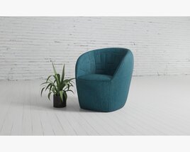 Modern Blue Armchair 3D 모델 