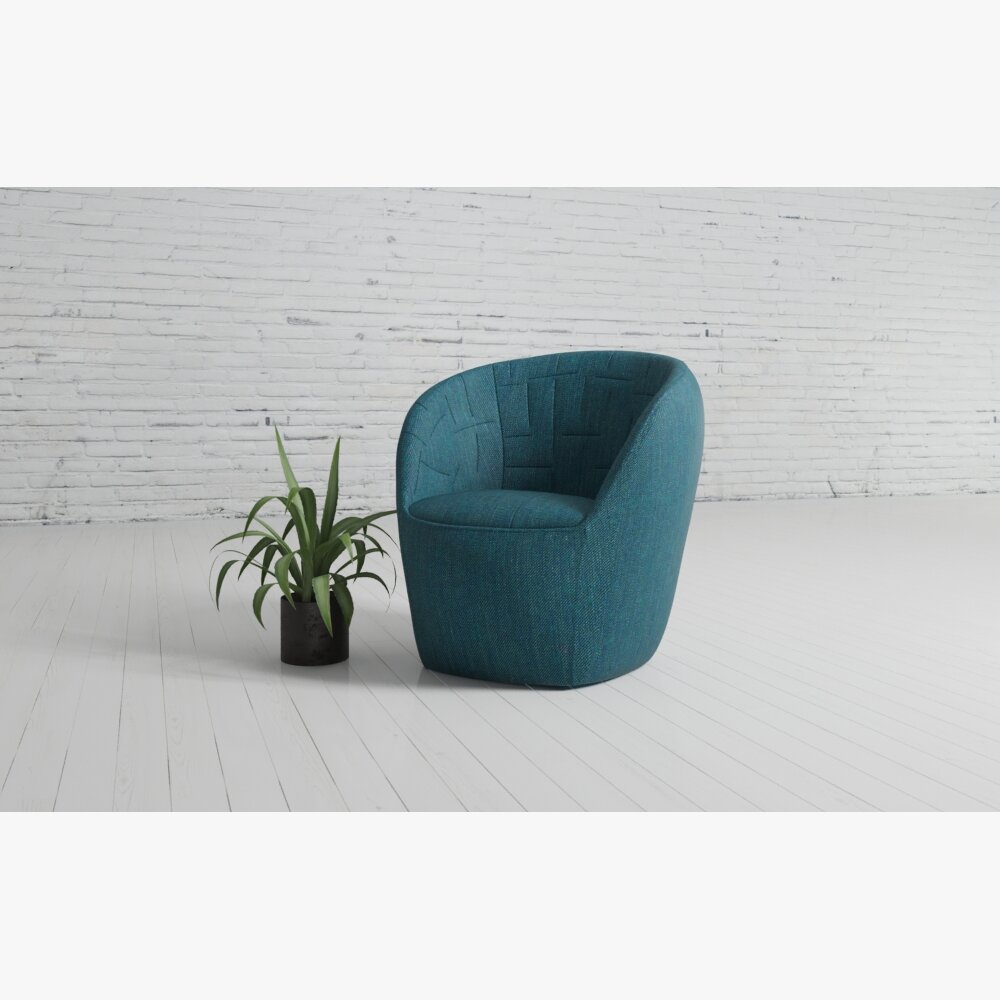 Modern Blue Armchair 3D model