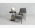 Modern Armchair and Side Table Combo 3D 모델 