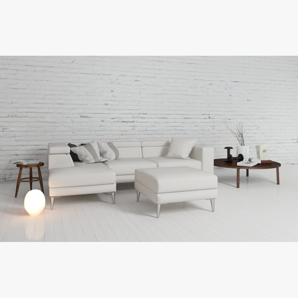 Modern Living Room Sofa Set 3D модель