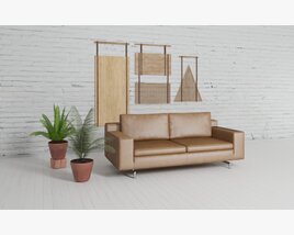 Modern Living Room Sofa and Decor Modèle 3D