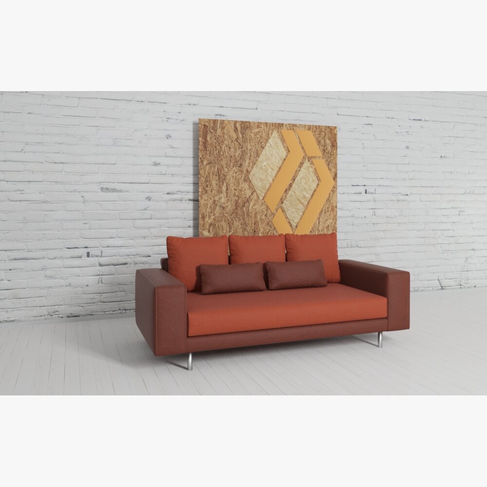 Modern Brown Sofa 3D-Modell