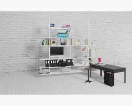 Modern Home Office Setup Modello 3D