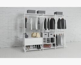 Open Wardrobe Storage System Modello 3D