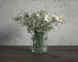 White Daisy Bouquet 3D model