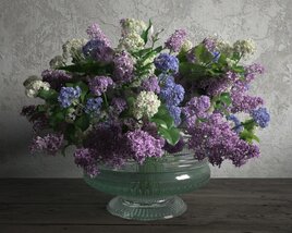 Bouquet of Lilacs in a Vase 3D модель
