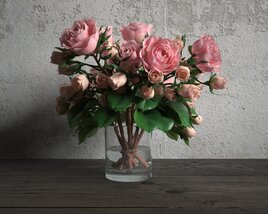 Elegant Rose Bouquet 3D model