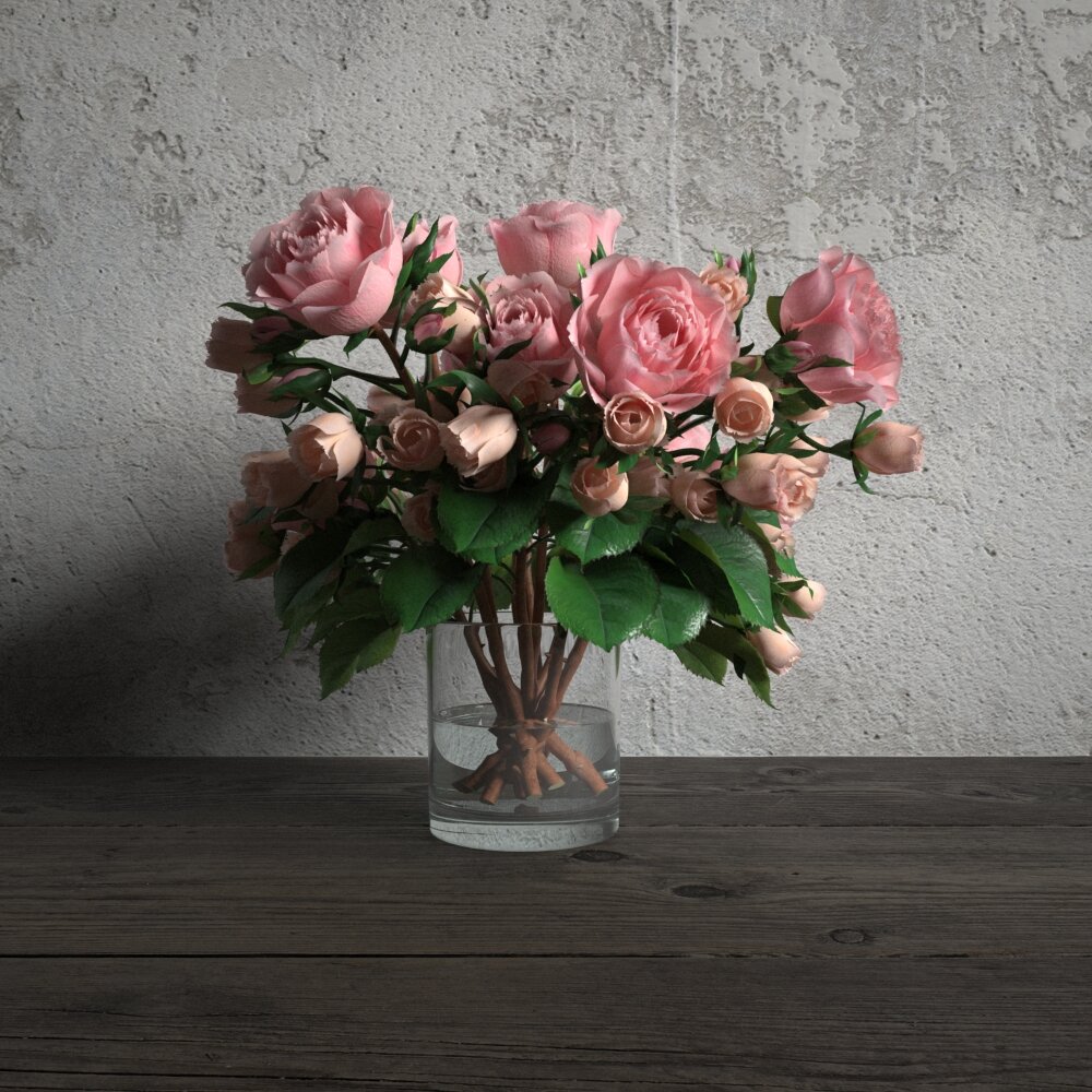 Elegant Rose Bouquet Modello 3D