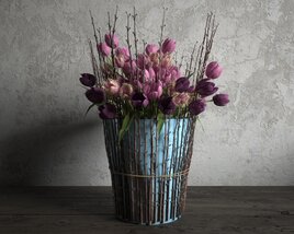 Purple Floral Arrangement 3D model