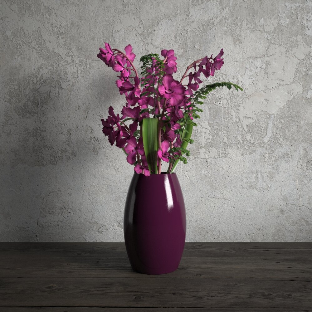 Purple Floral Arrangement 02 3D-Modell