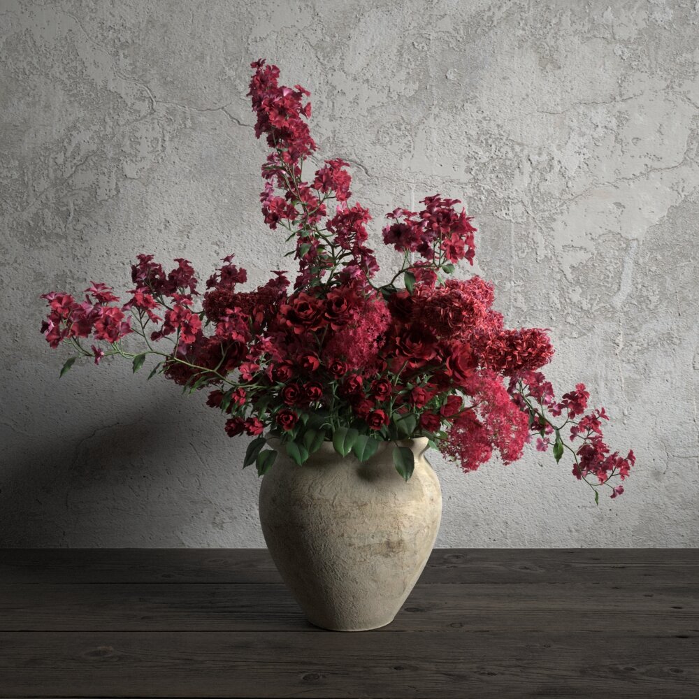 Crimson Bouquet Elegance 3D-Modell