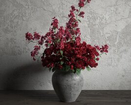 Elegant Crimson Bouquet Modelo 3D