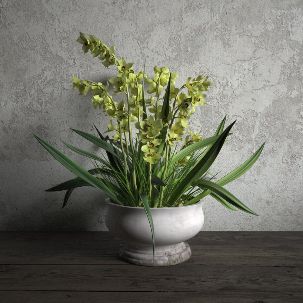 Elegant Orchid Arrangement Modello 3D
