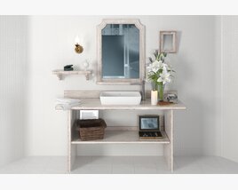 Elegant Vanity Table Set 3D модель