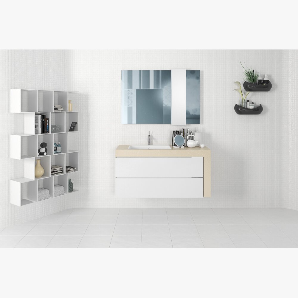 Modern Bathroom Vanity Setup 3D-Modell