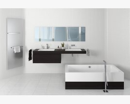 Modern Bathroom Vanity and Bathtub Modelo 3d
