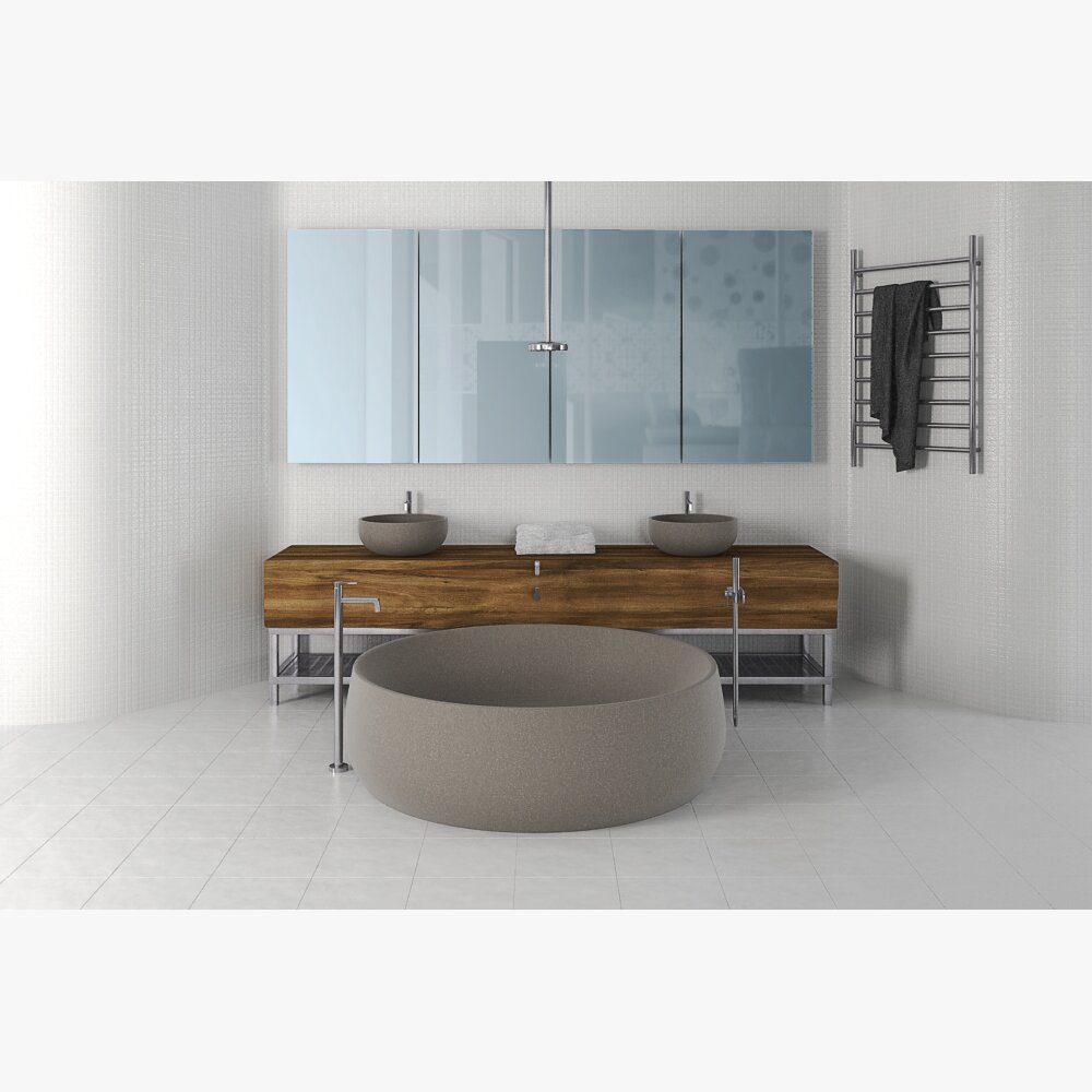 Modern Bathroom Vanity Set Modello 3D