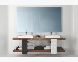 Modern Double-Sink Bathroom Vanity Modelo 3d