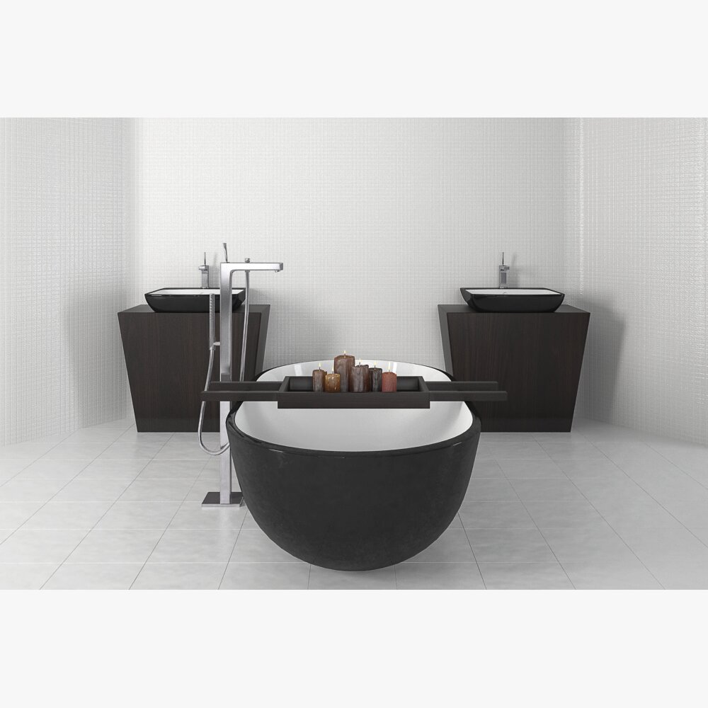 Modern Bathroom Vanity Set 3D 모델 