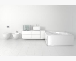 Minimalist Bathroom Interior 3D 모델 