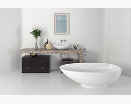 Modern Bathroom Vanity and Basin Modello 3D