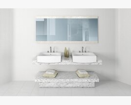 Modern Double Bathroom Sink 3D模型