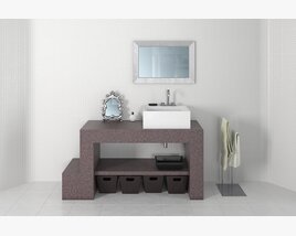 Modern Bathroom Vanity Set 02 3D model
