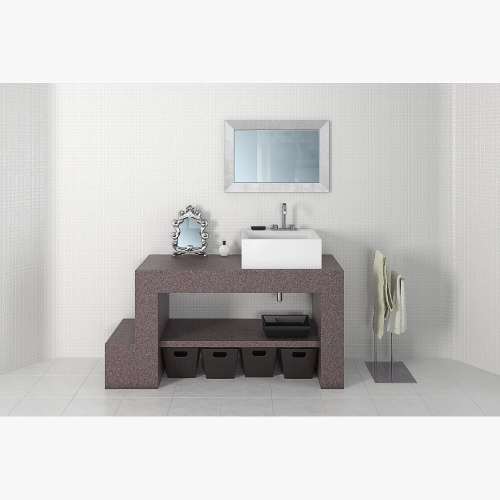Modern Bathroom Vanity Set 02 3D модель
