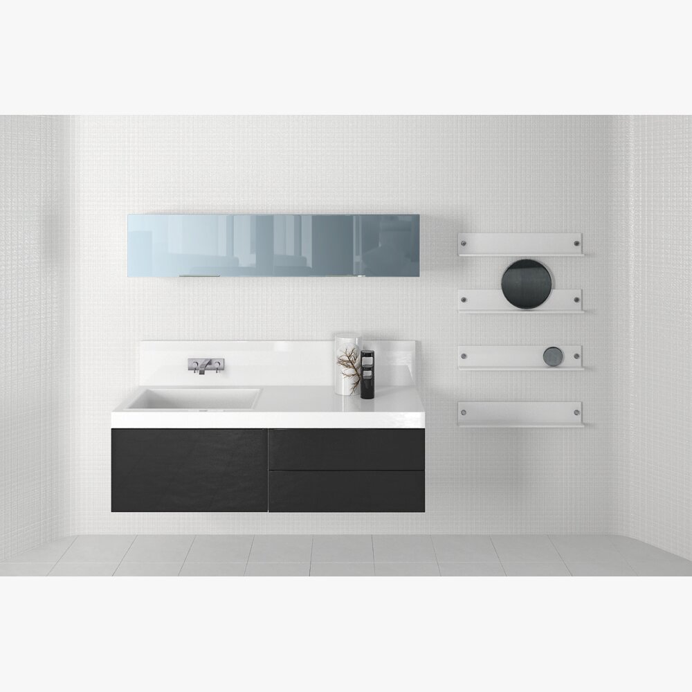 Modern Bathroom Vanity 02 3D 모델 