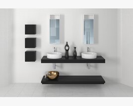 Modern Bathroom Vanity Set 04 Modelo 3d