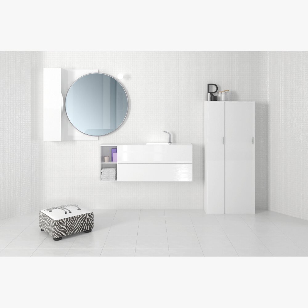 Modern Bathroom Interior 02 3D 모델 