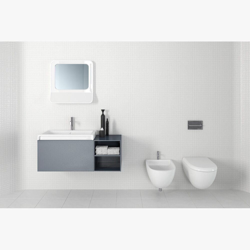 Modern Bathroom Fixtures 3D 모델 