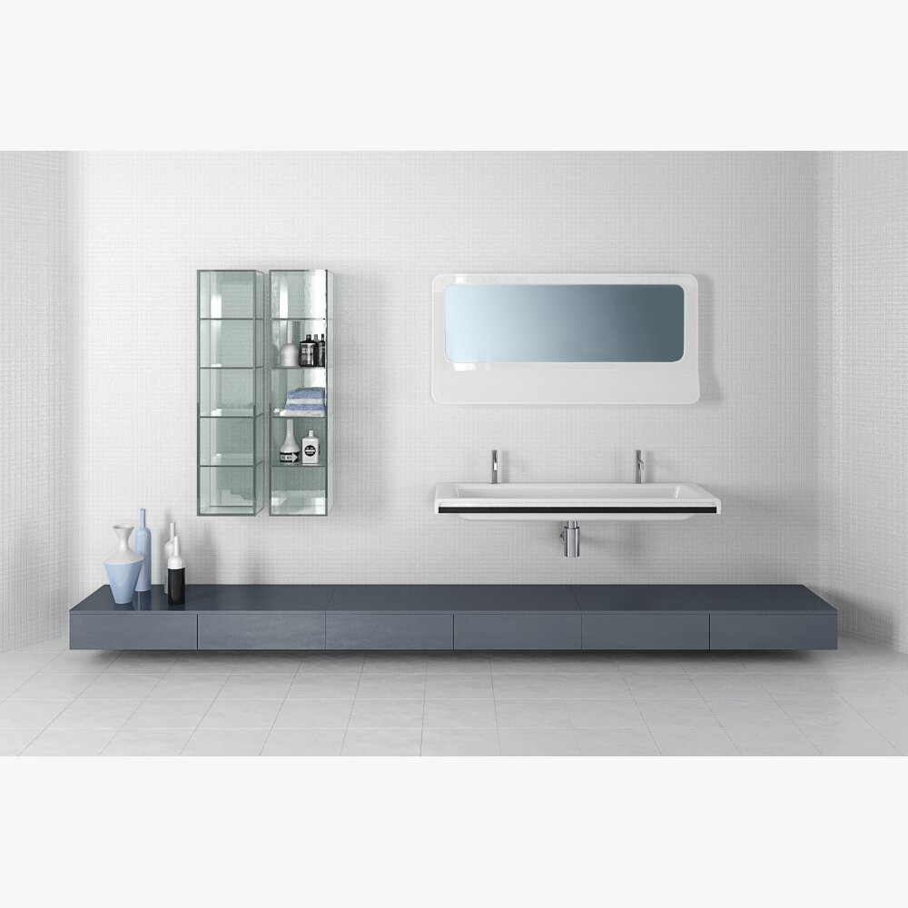 Modern Bathroom Vanity Set 06 3D 모델 