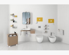 Modern Bathroom Accessories and Fixtures 3Dモデル