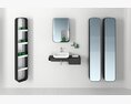 Modern Bathroom Wall Cabinet and Shelves Set 3Dモデル